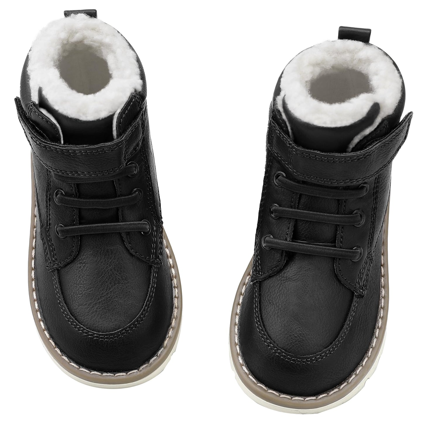 Toddler Boys Vegan Leather High Top Sneakers with Hook and Loop Straps