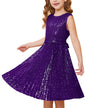 GRACE KARIN Girls Sequin Dress Sleeveless Prom Party Formal Graduations Fancy Tween Girls Dresses Size 5-12