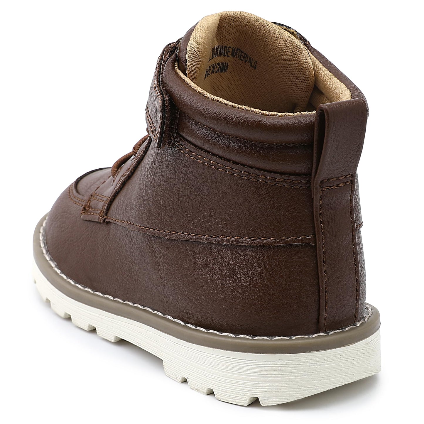 Toddler Boys Vegan Leather High Top Sneakers with Hook and Loop Straps