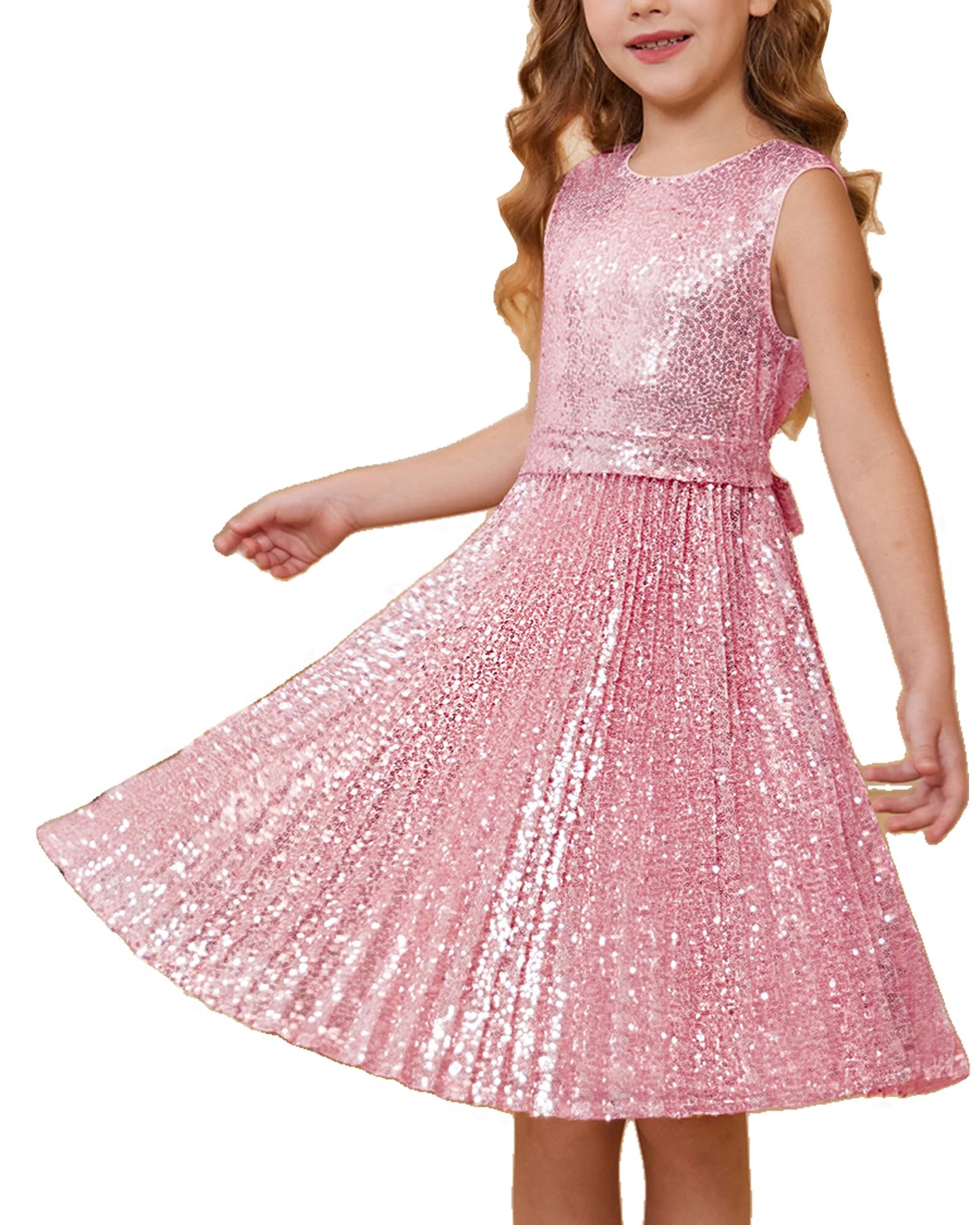 GRACE KARIN Girls Sequin Dress Sleeveless Prom Party Formal Graduations Fancy Tween Girls Dresses Size 5-12