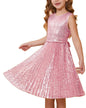 GRACE KARIN Girls Sequin Dress Sleeveless Prom Party Formal Graduations Fancy Tween Girls Dresses Size 5-12
