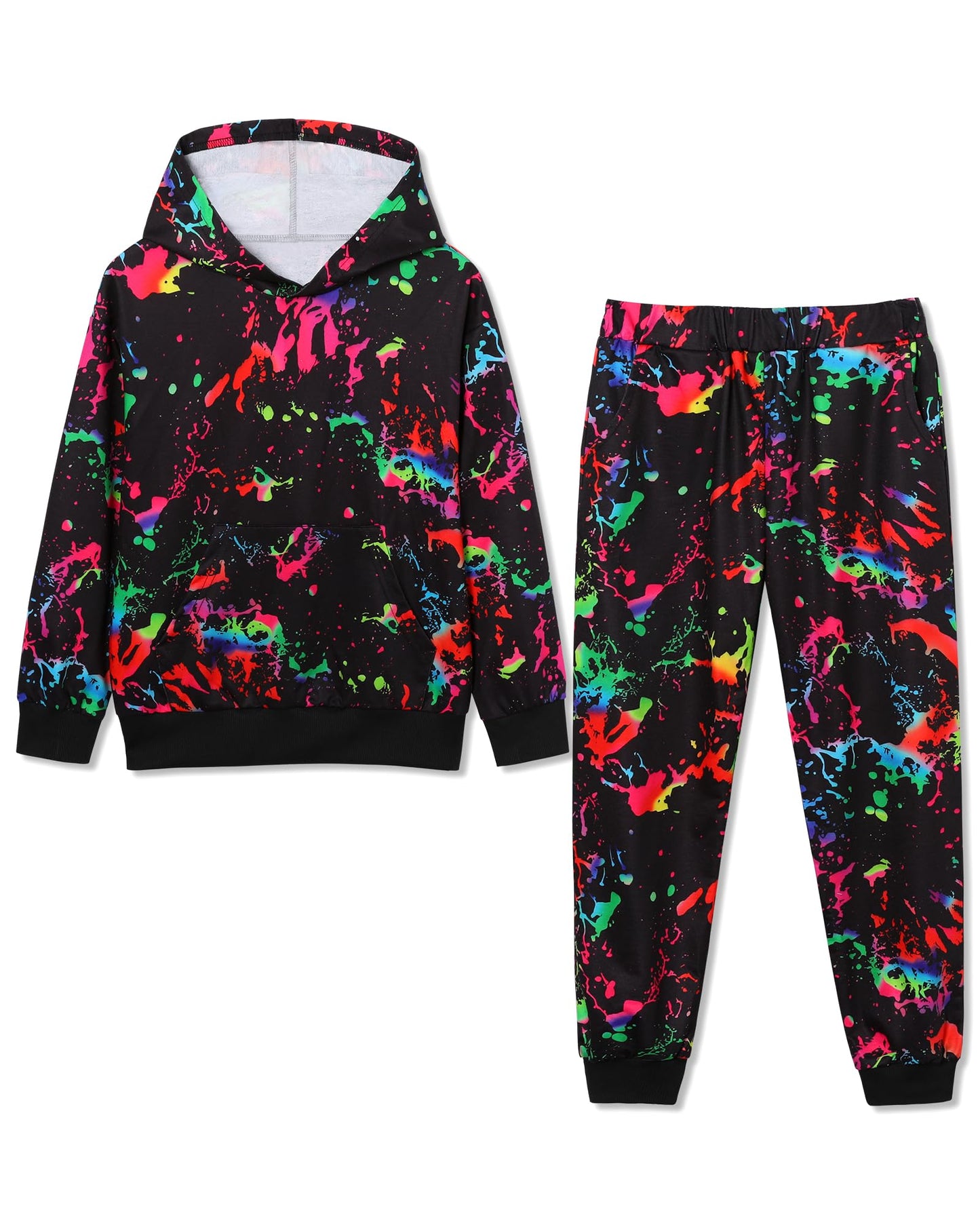 Boy 2 Pcs Clothes Cool 3D Printing Long Sleeve Hoodie & Sweatpants Outfit for 5-12 Years