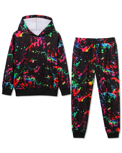 Boy 2 Pcs Clothes Cool 3D Printing Long Sleeve Hoodie & Sweatpants Outfit for 5-12 Years
