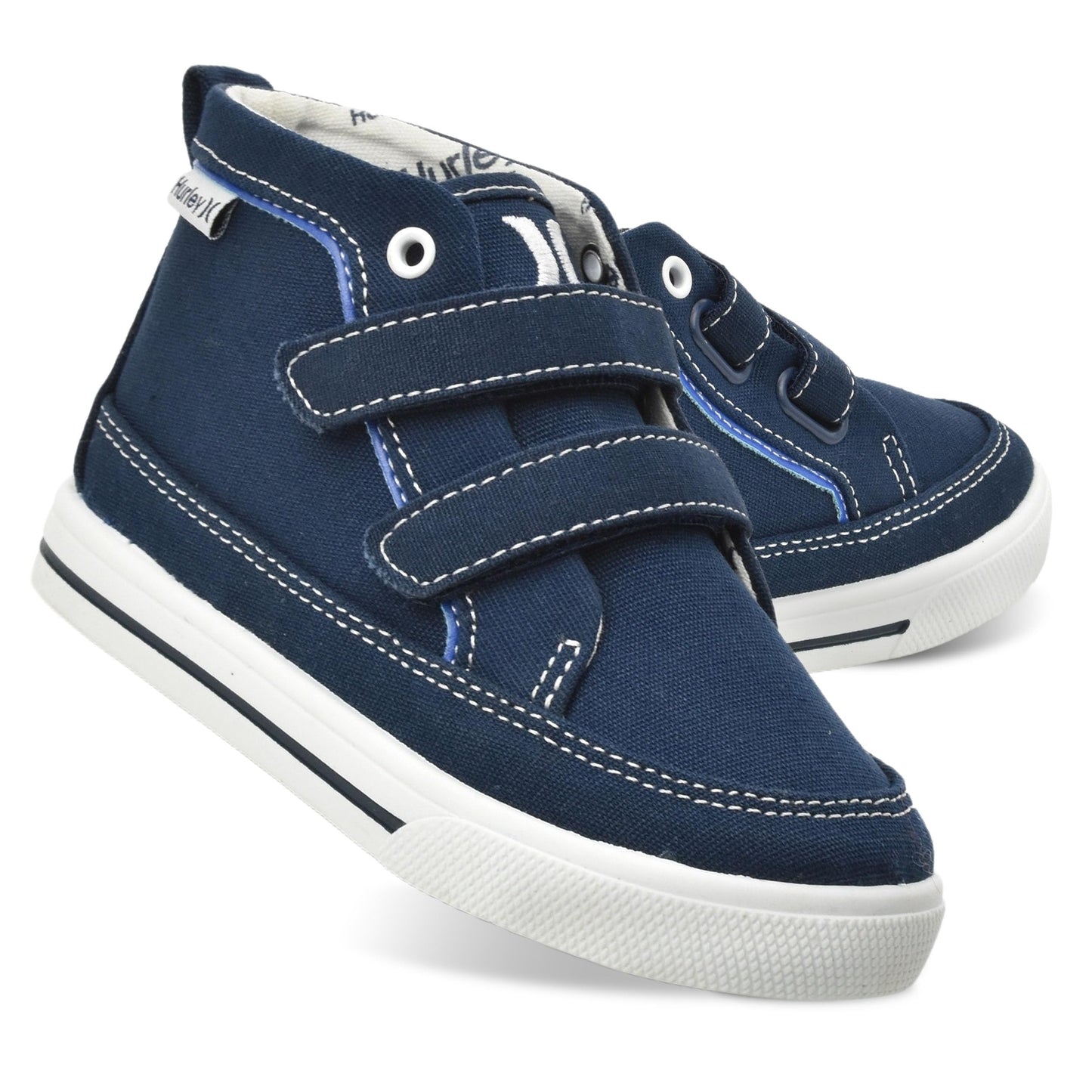 Hurley Kids Toddler and Little Kids Tedd Canvas Sneakers with Straps High Cut Skateboarding Shoes for Boys and Girls, Durable Shoes for School