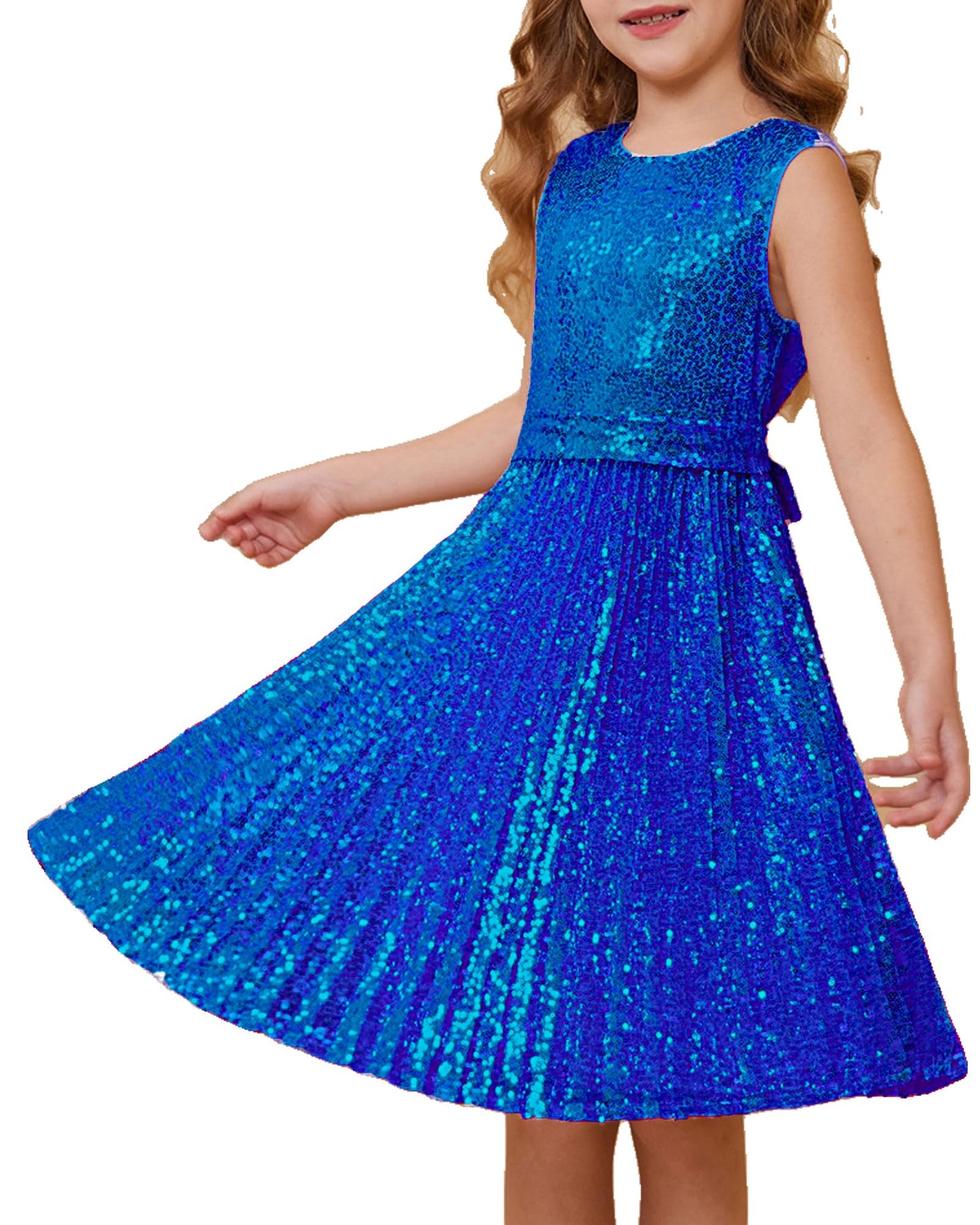 GRACE KARIN Girls Sequin Dress Sleeveless Prom Party Formal Graduations Fancy Tween Girls Dresses Size 5-12