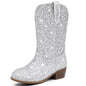 Motasha Glitter Girls Cowgirl Boots Sparkly Cowboy Dress Boots For Toddler To Big Kid Mid Calf Pointed Toe Party Birthday Horse Riding