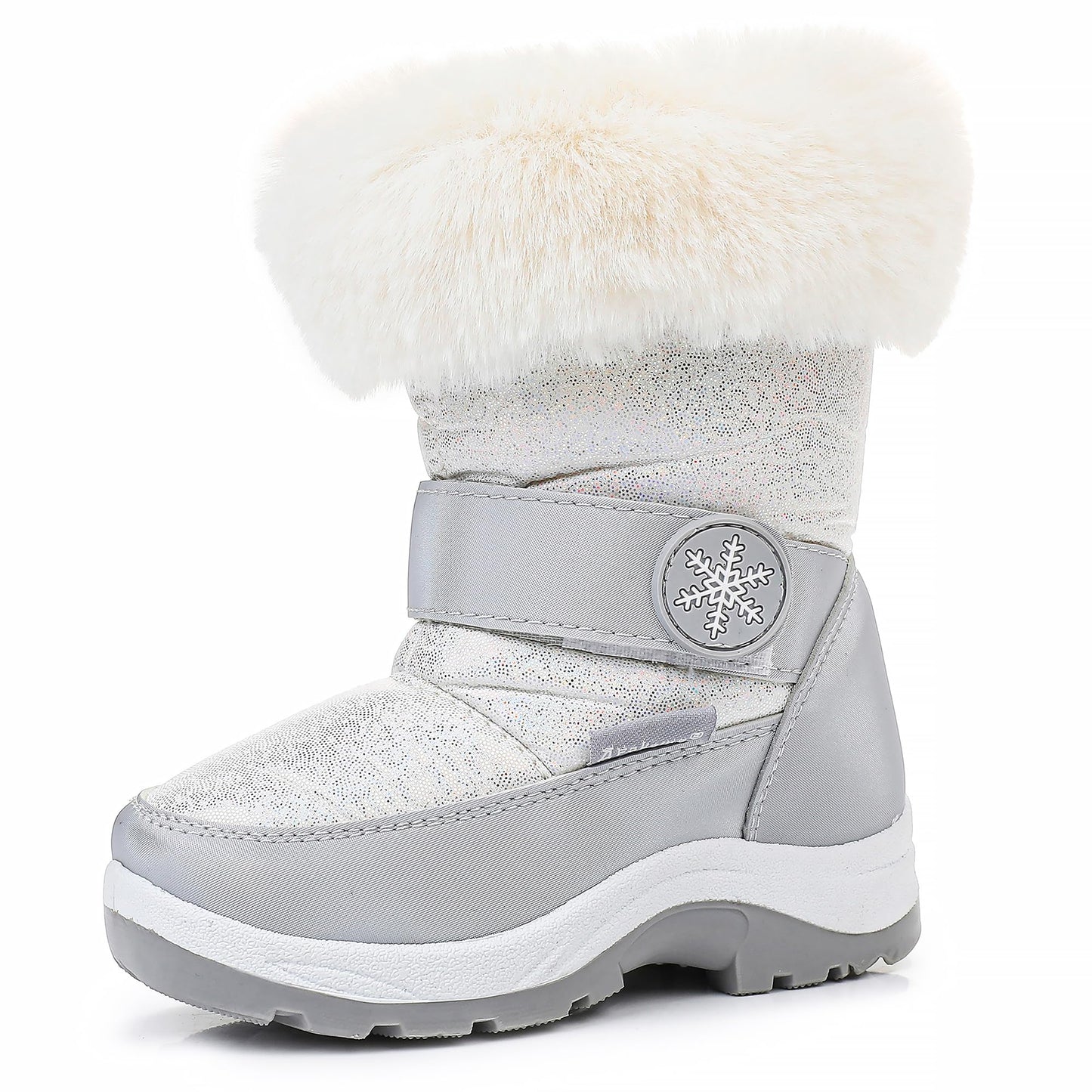 Apakowa Kids Girls Insulated Fur Winter Warm Snow Boots (Toddler/Little Kid)