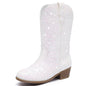 Motasha Glitter Girls Cowgirl Boots Sparkly Cowboy Dress Boots For Toddler To Big Kid Mid Calf Pointed Toe Party Birthday Horse Riding