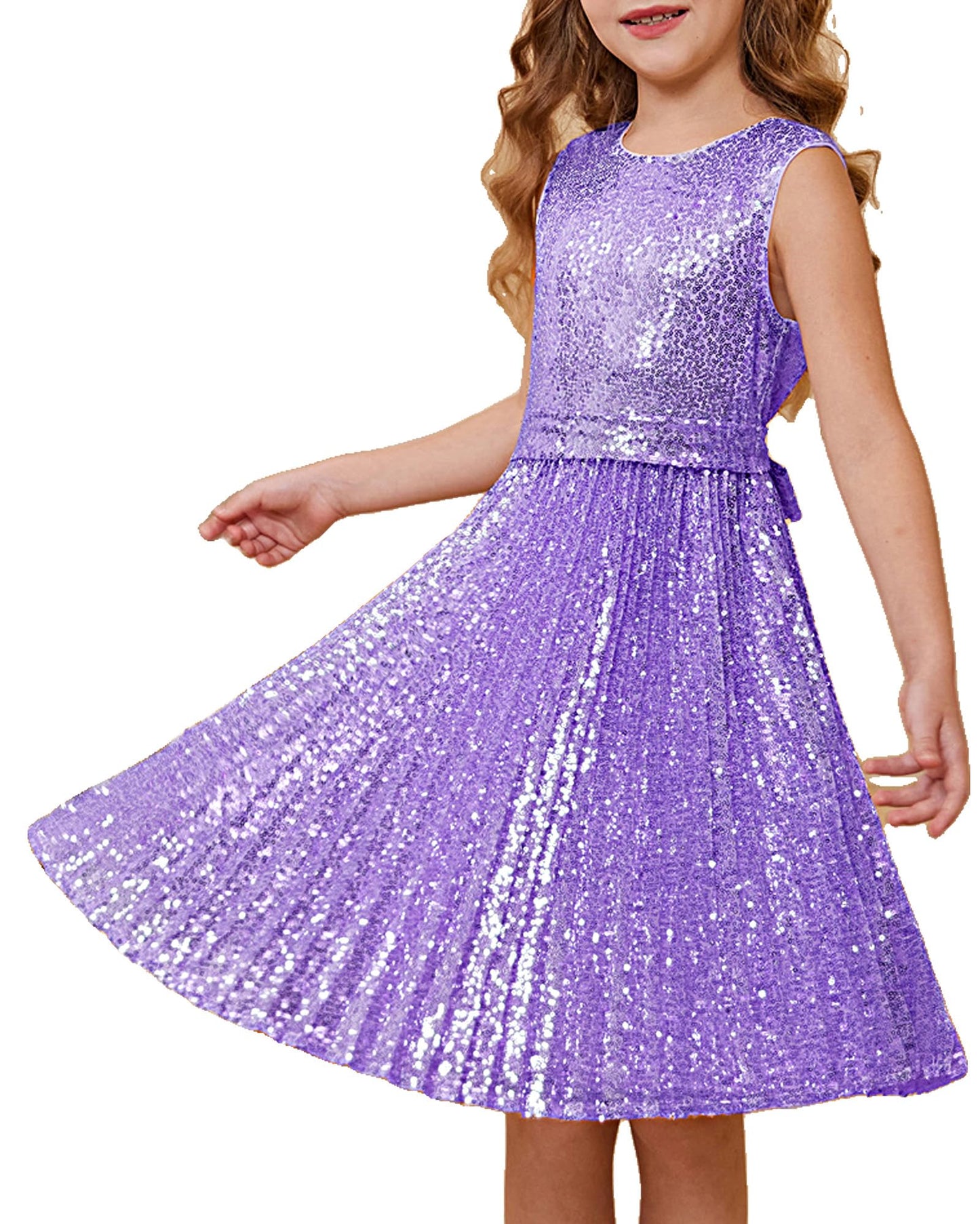 GRACE KARIN Girls Sequin Dress Sleeveless Prom Party Formal Graduations Fancy Tween Girls Dresses Size 5-12