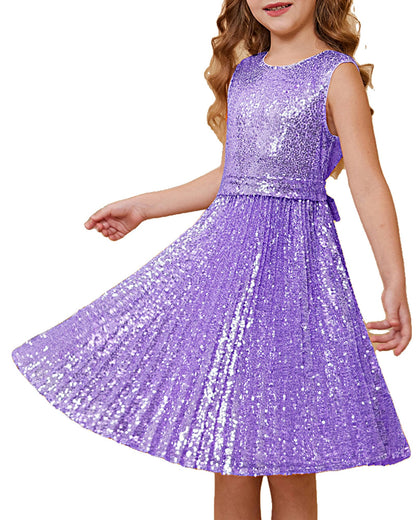 GRACE KARIN Girls Sequin Dress Sleeveless Prom Party Formal Graduations Fancy Tween Girls Dresses Size 5-12