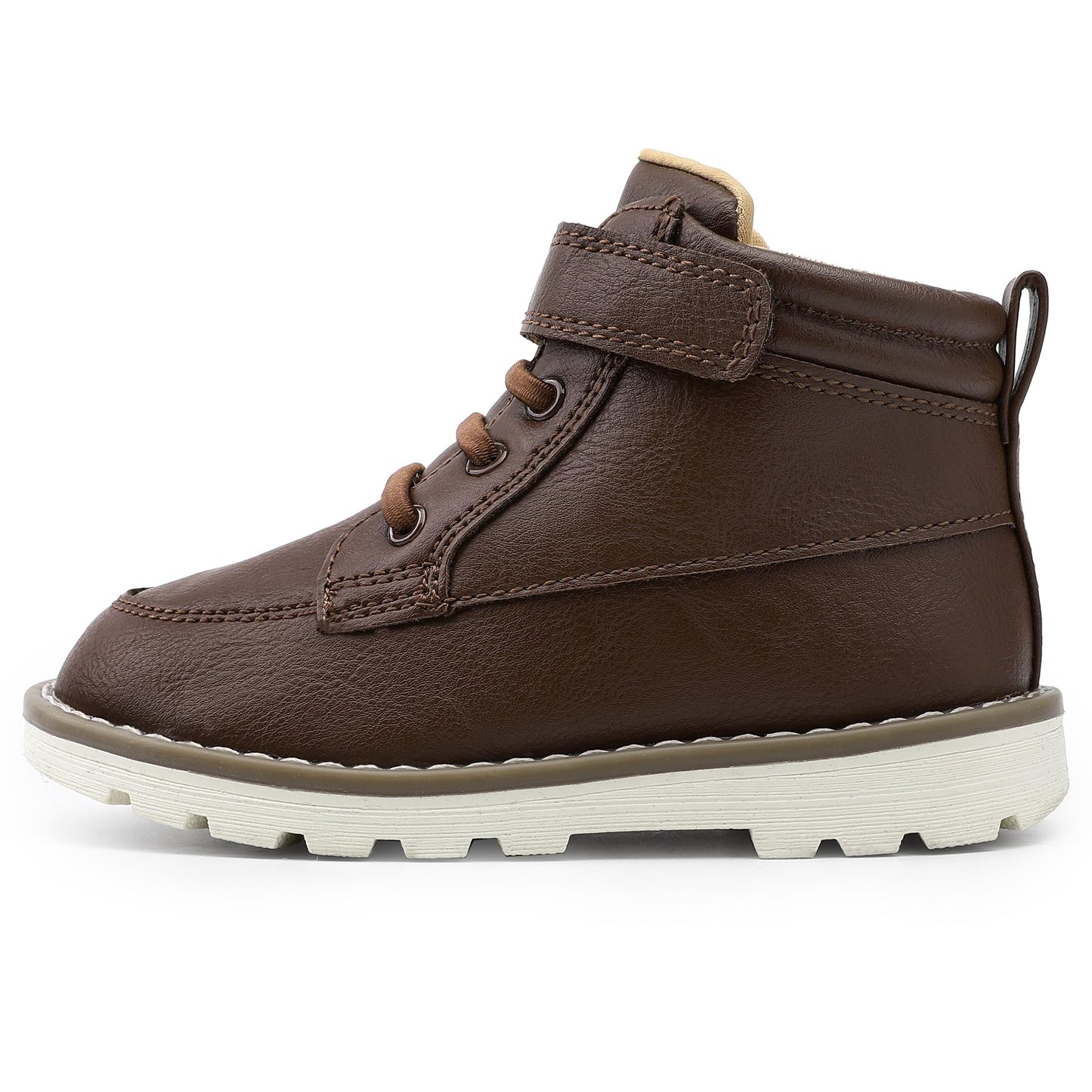 Toddler Boys Vegan Leather High Top Sneakers with Hook and Loop Straps