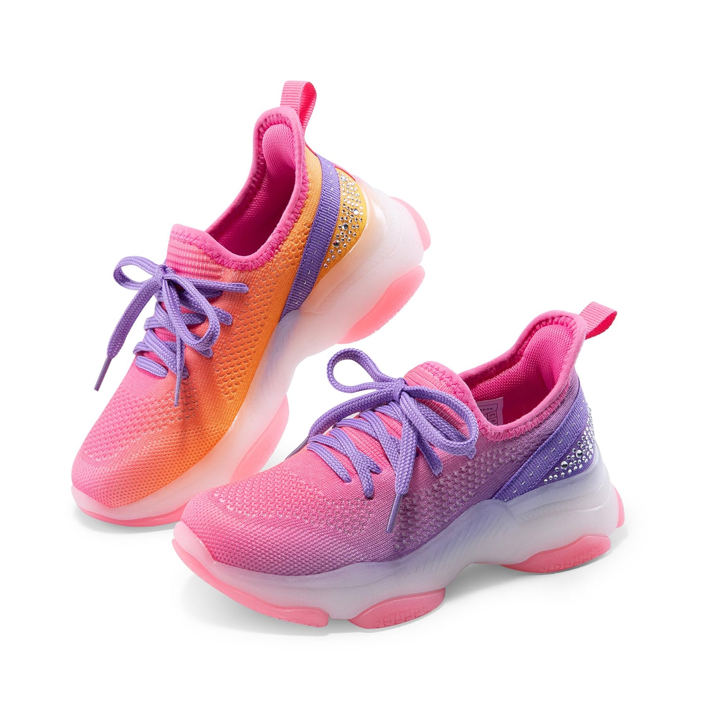 Girls Ombre Slip On Sneakers with Jelly Outsole and Chunky Heel