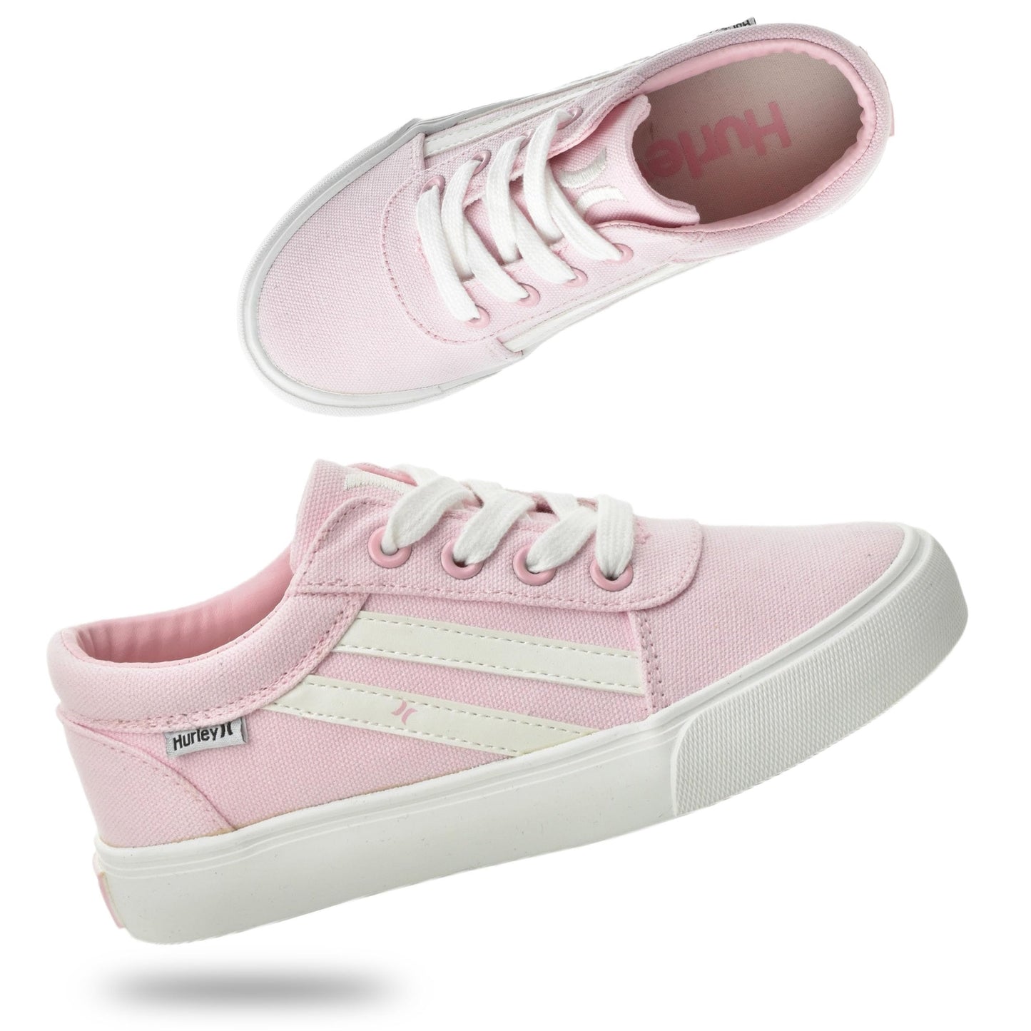 Hurley Boardy Kids Lace Up Canvas Sneakers – Low Cut Skateboarding Shoes for Kids, Sports Shoes for Boys and Girls
