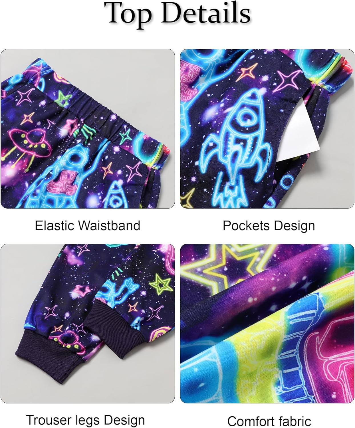 Boy 2 Pcs Clothes Cool 3D Printing Long Sleeve Hoodie & Sweatpants Outfit for 5-12 Years