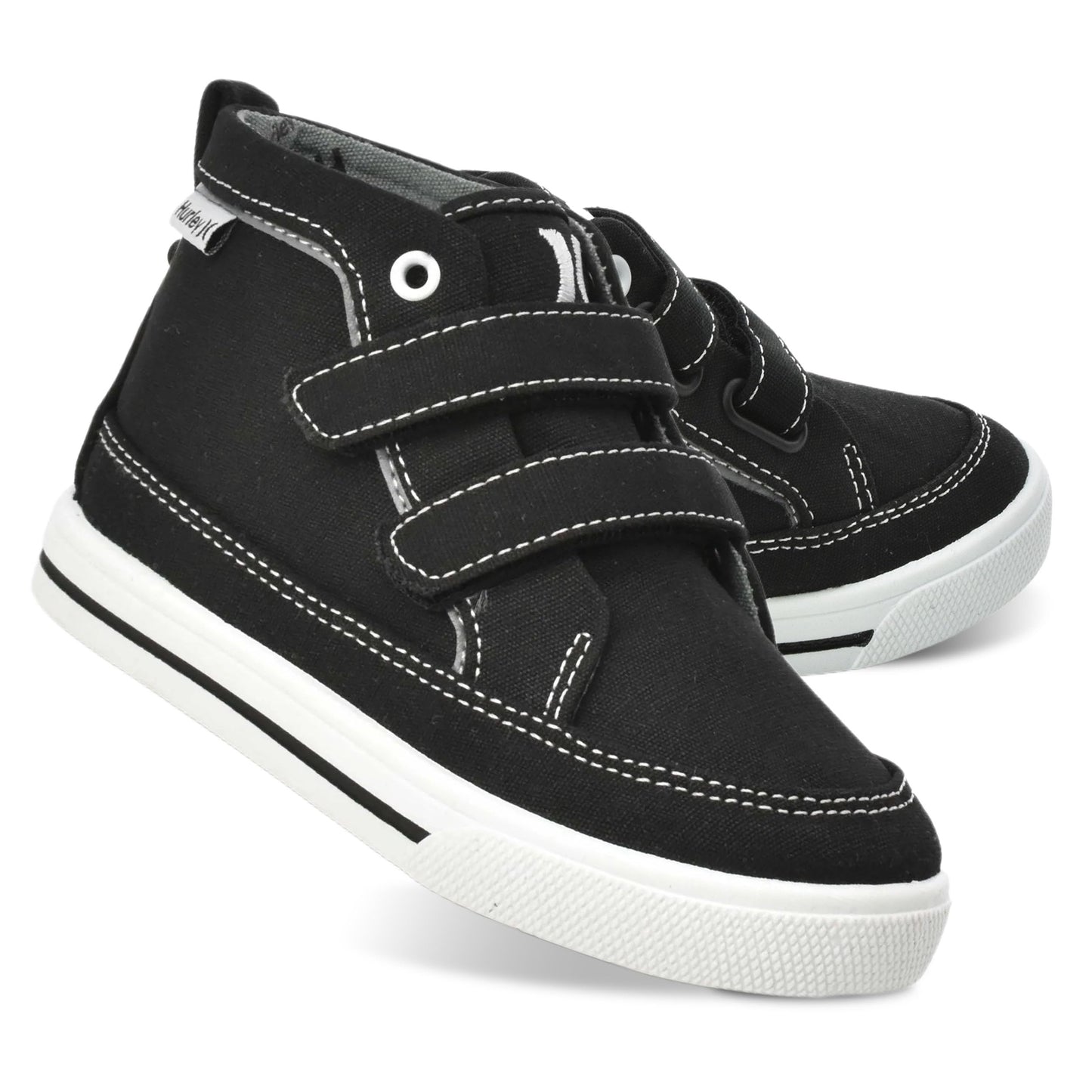 Hurley Kids Toddler and Little Kids Tedd Canvas Sneakers with Straps High Cut Skateboarding Shoes for Boys and Girls, Durable Shoes for School