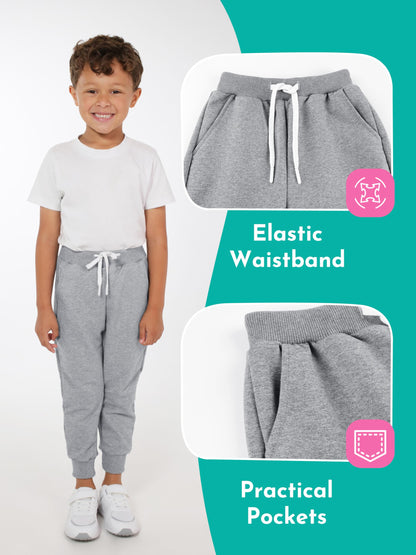 Toddler Boys Drawstring Jogger Sweatpants with Pockets 3 Pack