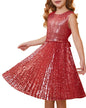 GRACE KARIN Girls Sequin Dress Sleeveless Prom Party Formal Graduations Fancy Tween Girls Dresses Size 5-12