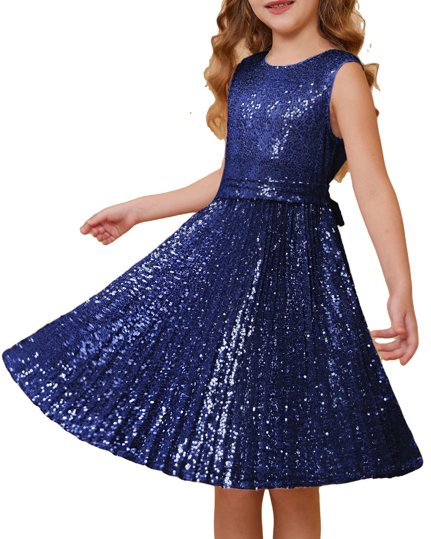 GRACE KARIN Girls Sequin Dress Sleeveless Prom Party Formal Graduations Fancy Tween Girls Dresses Size 5-12