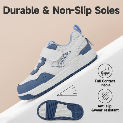 Dr Kong Toddler Boys Girls Shoes Tennis Leather Skate Shoes Casual Fashion Walking Sneakers with Hook and Loop for Toddlers and Little Kids