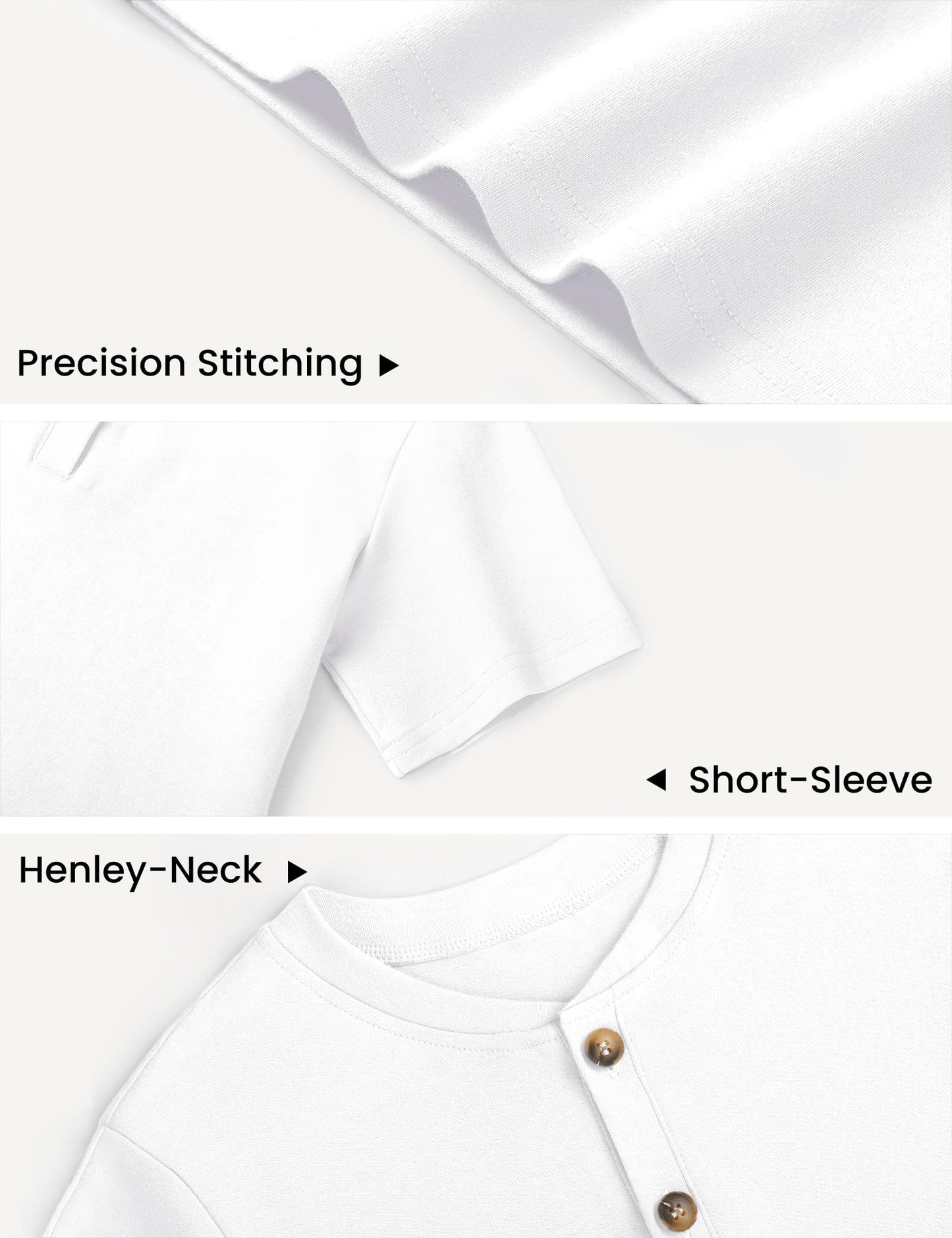 Boys Cotton Henley Short Sleeve Shirt with Button Placket