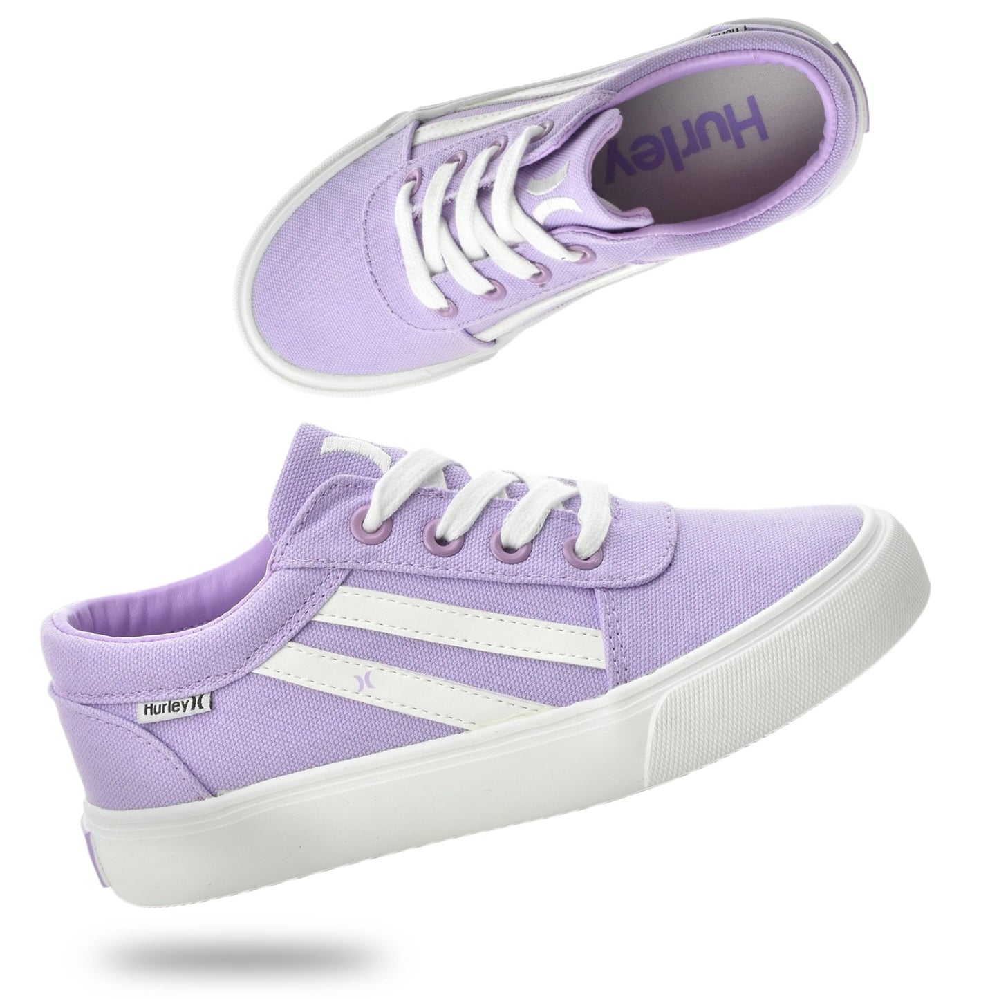 Hurley Boardy Kids Lace Up Canvas Sneakers – Low Cut Skateboarding Shoes for Kids, Sports Shoes for Boys and Girls