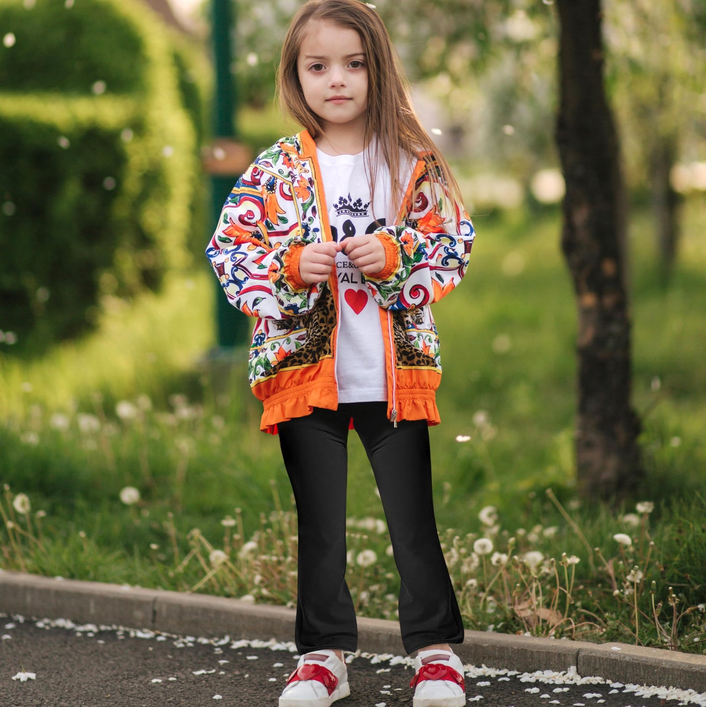 FEQO Girls Flare Leggings Pants Girl Cotton Leggings Bell Bottoms 5-14 Years