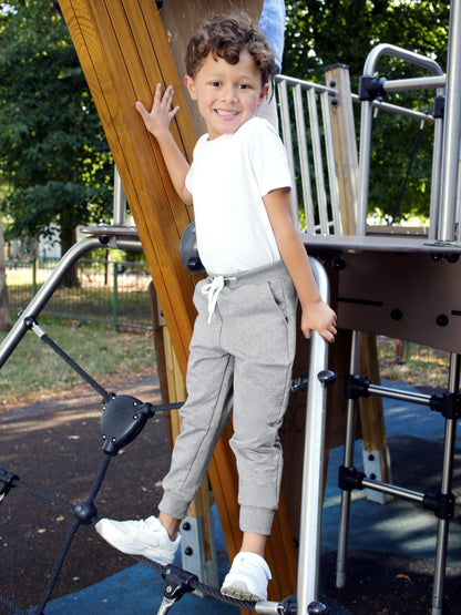 Toddler Boys Drawstring Jogger Sweatpants with Pockets 3 Pack