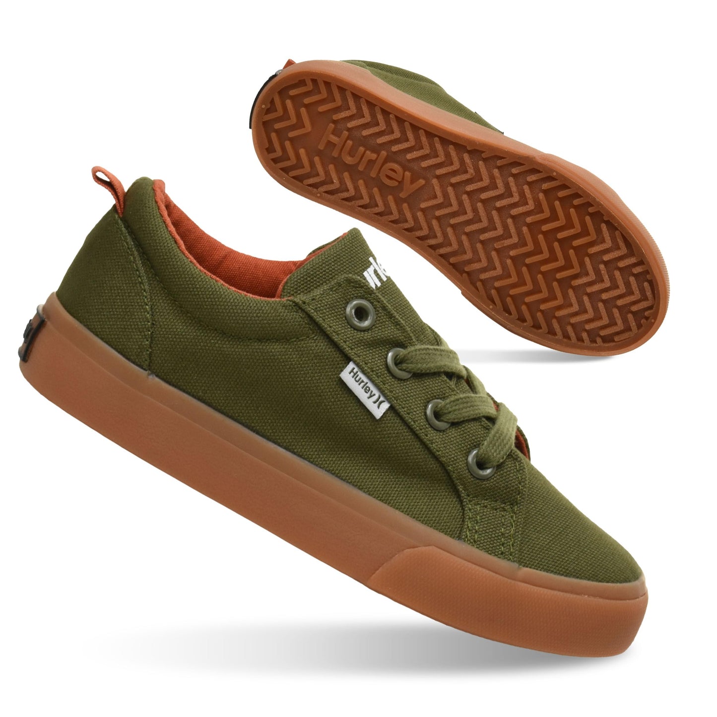 Hurley Kids Finn Canvas Lace Up Sneakers with Rubber Sole