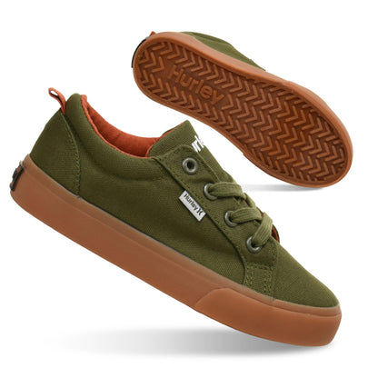 Hurley Kids Finn Canvas Lace Up Sneakers with Rubber Sole