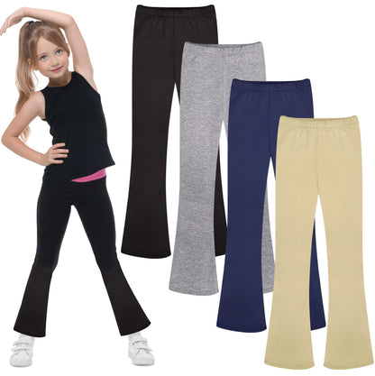 FEQO Girls Flare Leggings Pants Girl Cotton Leggings Bell Bottoms 5-14 Years