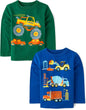 Boys Graphic Short Sleeve Truck T Shirts 2 Pack in Cotton Blend Jersey
