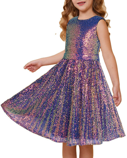 GRACE KARIN Girls Sequin Dress Sleeveless Prom Party Formal Graduations Fancy Tween Girls Dresses Size 5-12