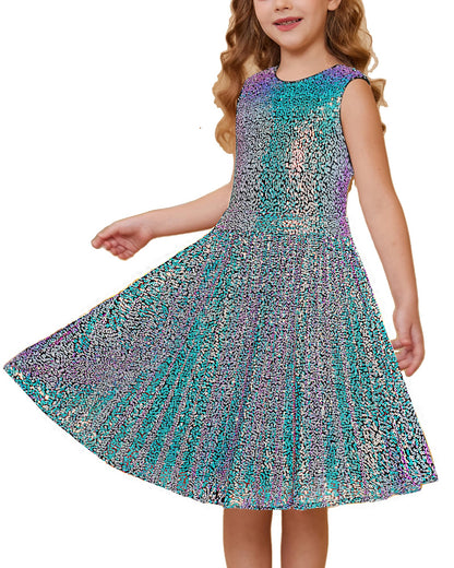 GRACE KARIN Girls Sequin Dress Sleeveless Prom Party Formal Graduations Fancy Tween Girls Dresses Size 5-12