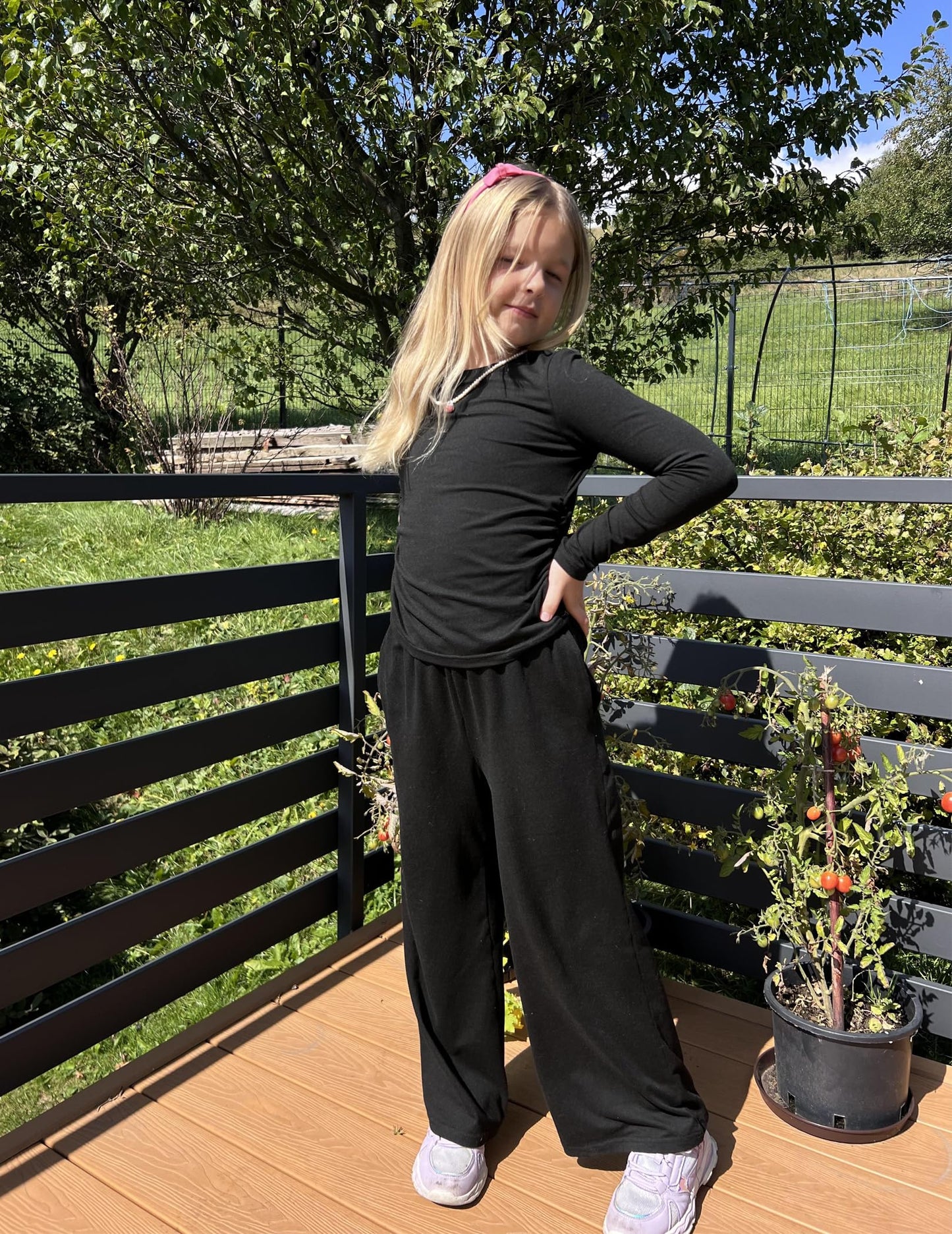 Arshiner Girls 2 Piece Set Fall Outfits Lounge Sets Ruched Long Sleeve Top Wide Leg Pants Sweatsuit Clothing Set