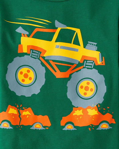 Boys Graphic Short Sleeve Truck T Shirts 2 Pack in Cotton Blend Jersey